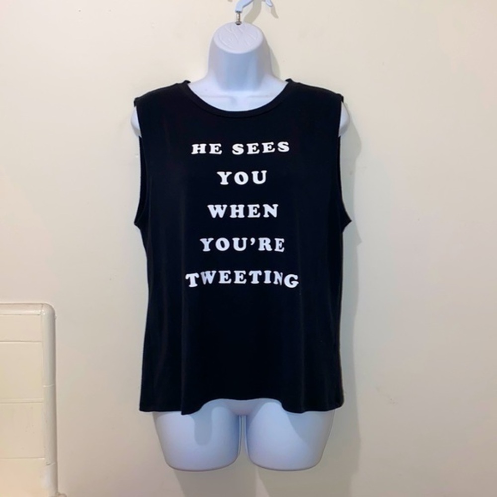 Women’s Victoria’s Secret “He Sees You When You’re Tweeting” Soft Sleep Tank